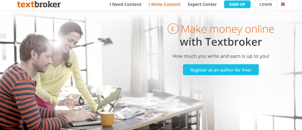 Writer's Home Page at TextBroker